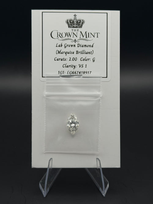 2.00 Ct IGI Certified Lab Grown Diamond Marquise Brilliant G VS1 Loose Diamond